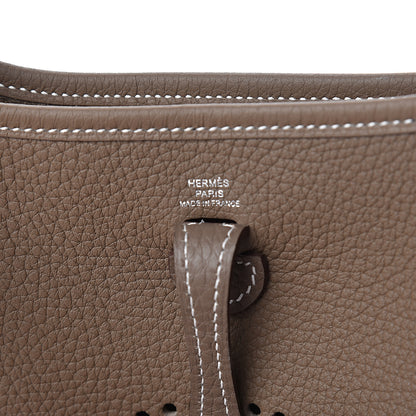 Hermes Taurillon Clemence Amazone Evelyne TPM Etoupe Bleu Indigo 6 of 11