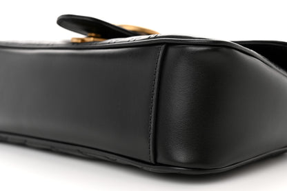 Gucci Calfskin Matelasse Small GG Marmont Shoulder Bag Black 8 of 8