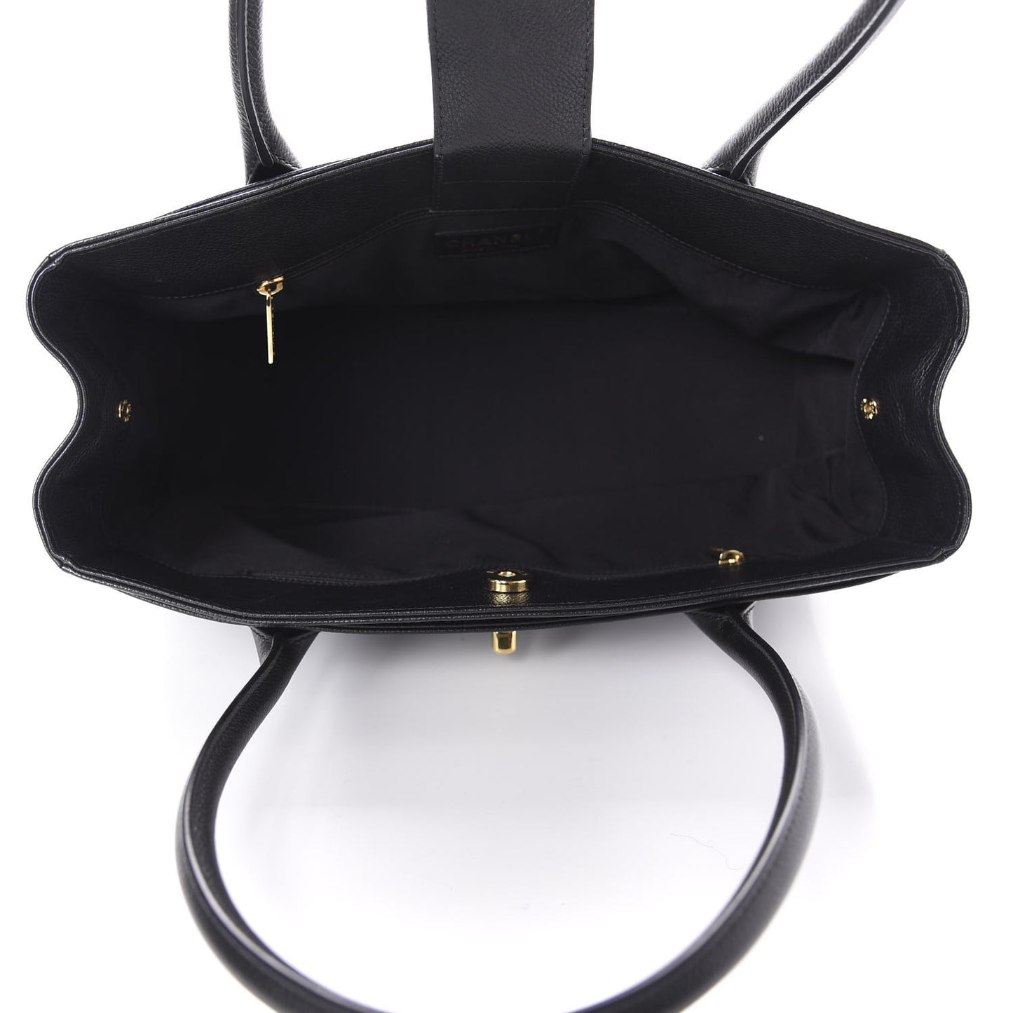 Calfskin Small Cerf Executive Shopper Tote Black
