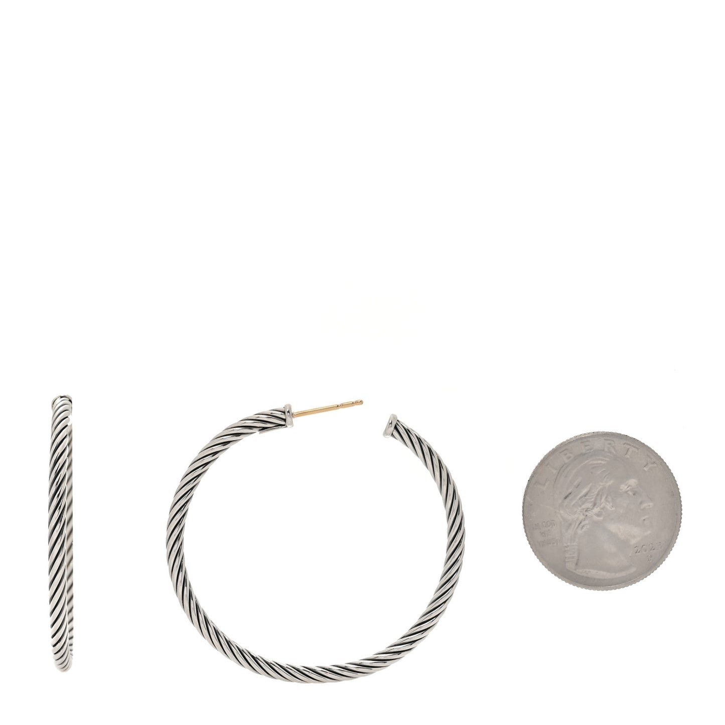 Sterling Silver Large Cable Classics Hoop Earrings