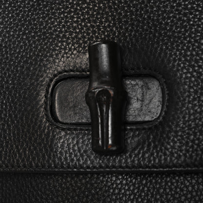 Gucci Pebbled Calfskin Large Bamboo Daily Top Handle Bag Black 10 of 10