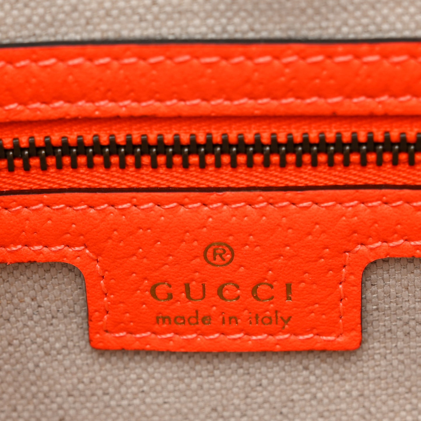 GG Supreme Monogram Textured Dollar Calfskin Web Ophidia Wristlet Shoulder Bag Beige Ebony Orange