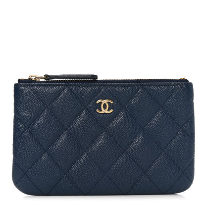 Chanel Caviar Quilted Small Cosmetic Case Navy Blue 1 of 8