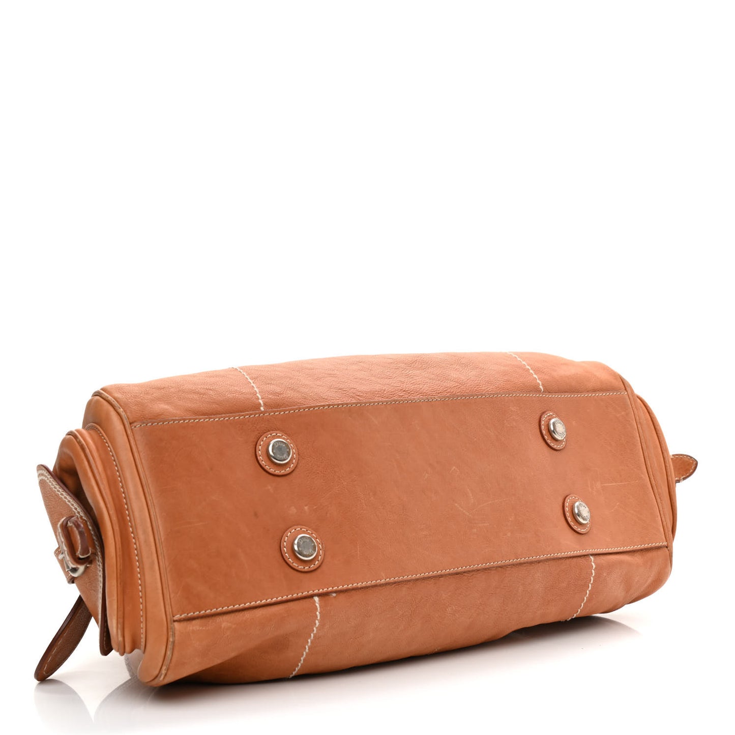 Calfskin Large My Dior Frame Pocket Satchel Brown