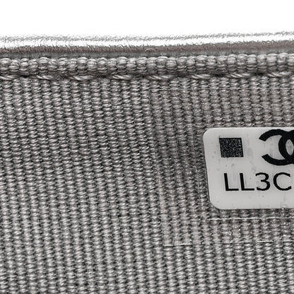 Chanel Metallic Caviar Quilted Passport Holder Silver 7 of 9