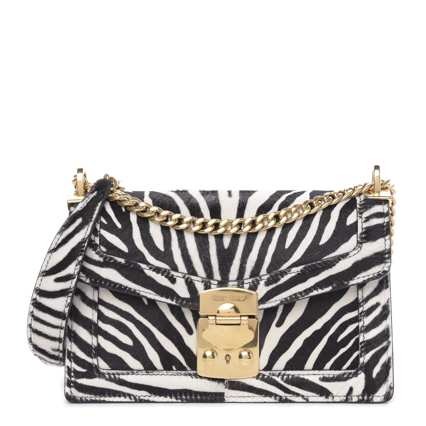 Cavallino Pony Hair Shoulder Bag White Black