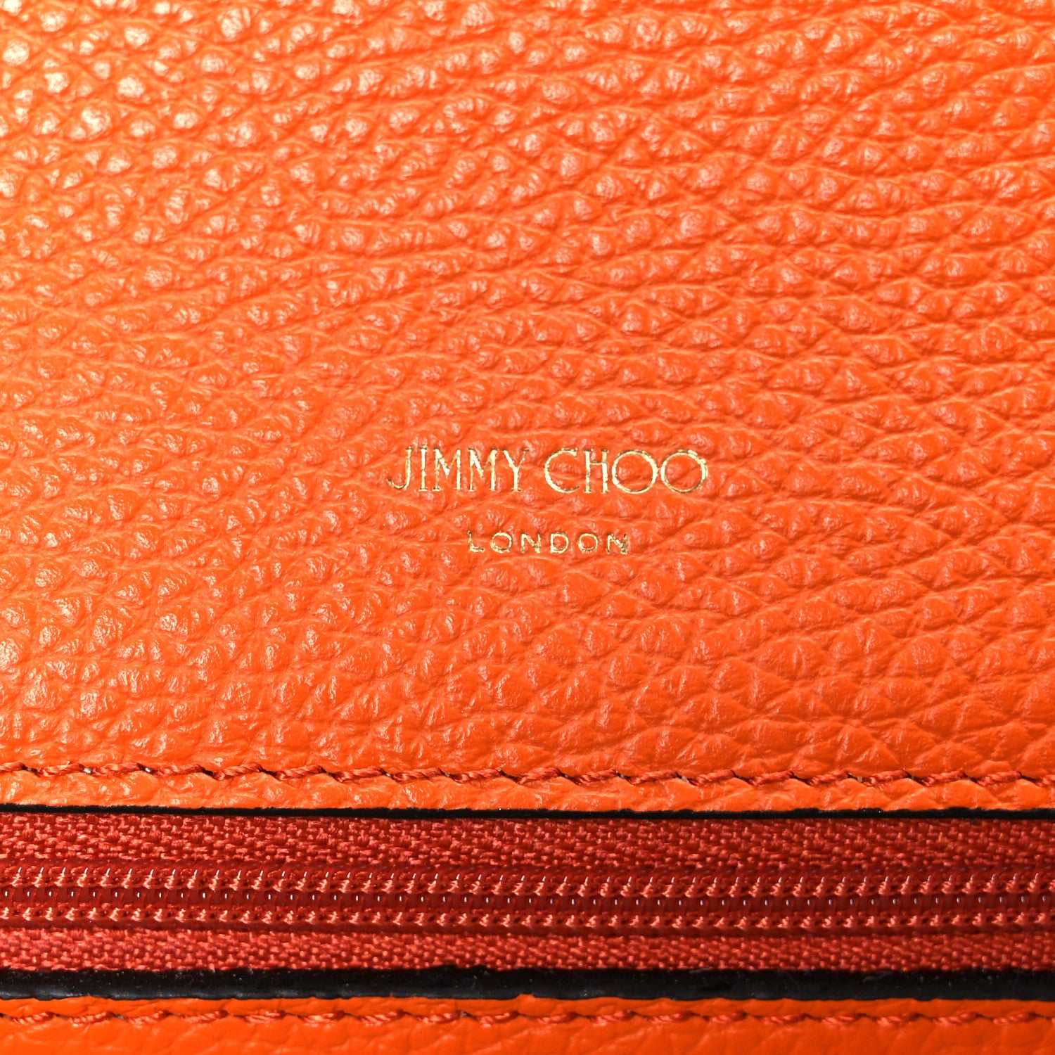 Jimmy Choo Grainy Calfskin Sonia Wallet On Chain Amber Orange 10 of 19