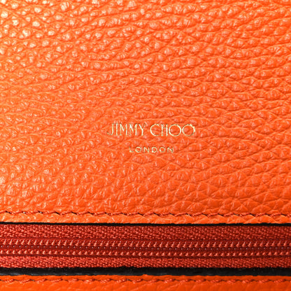 Jimmy Choo Grainy Calfskin Sonia Wallet On Chain Amber Orange 10 of 19