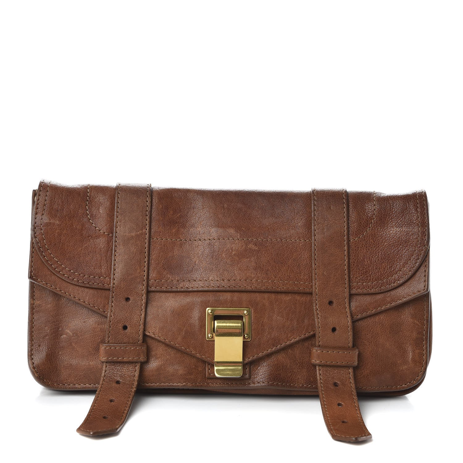 Proenza Schouler Lambskin PS1 Pochette Clutch Saddle 1 of 10