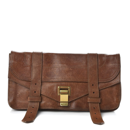 Proenza Schouler Lambskin PS1 Pochette Clutch Saddle 1 of 10