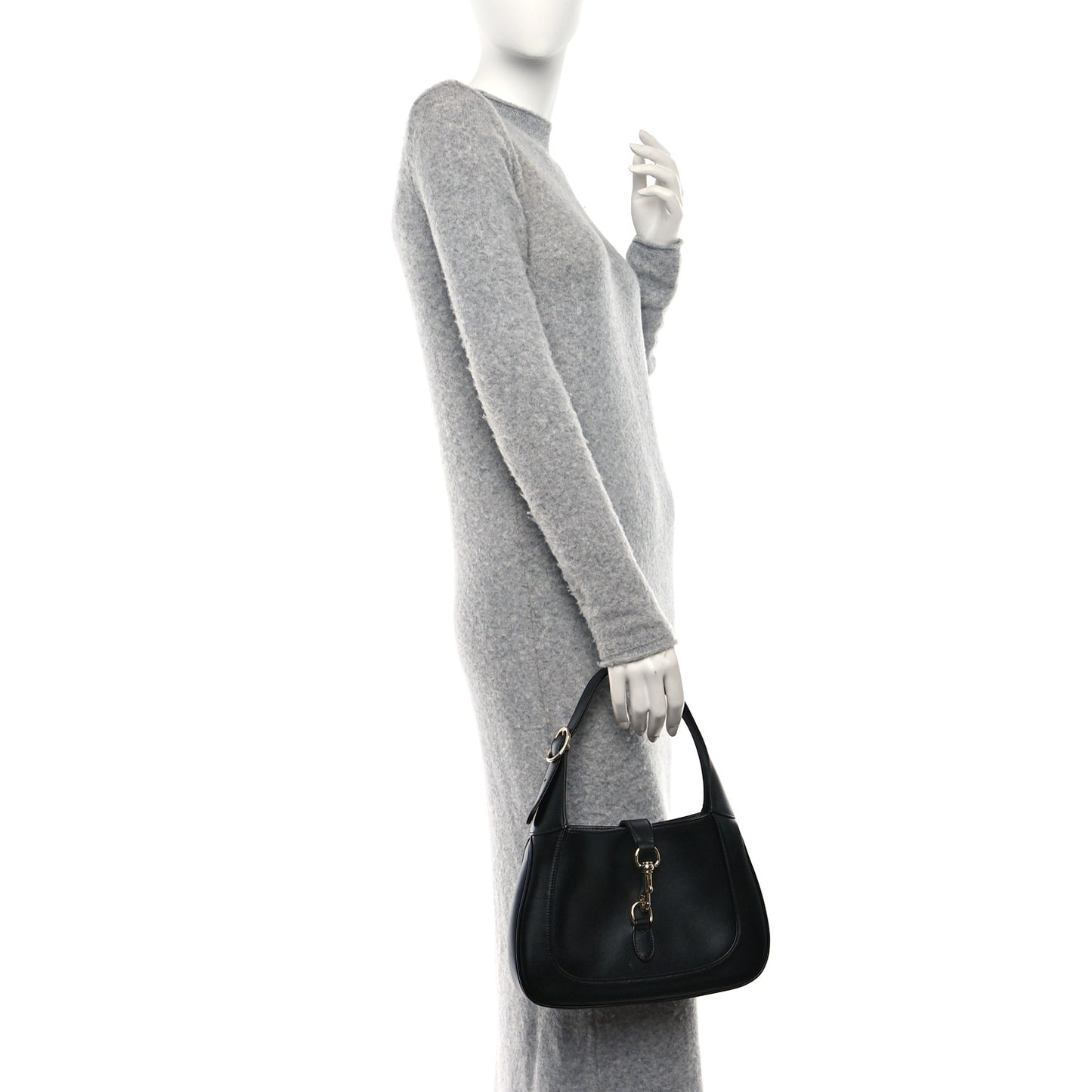 Calfskin Small Jackie Shoulder Bag Black