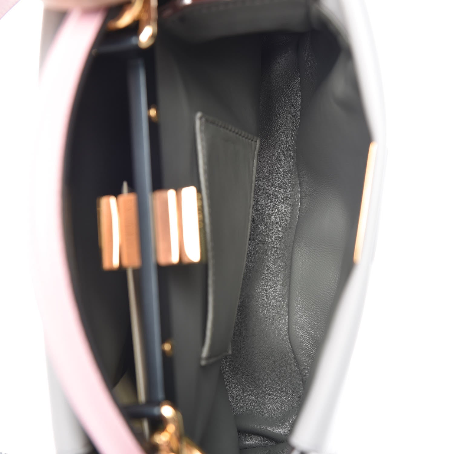 Fendi Nappa Colorblock Mini Peekaboo Iconic Satchel Grigio Perla Peonia Alga 5 of 10