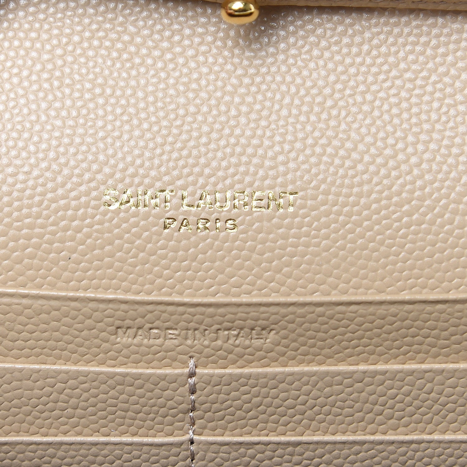 Saint Laurent Grain De Poudre Matelasse Chevron Monogram Chain Wallet Nude Powder 6 of 8