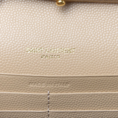 Saint Laurent Grain De Poudre Matelasse Chevron Monogram Chain Wallet Nude Powder 6 of 8