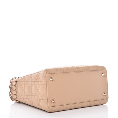 Christian Dior Lambskin Cannage Medium Lady Dior Beige 4 of 11