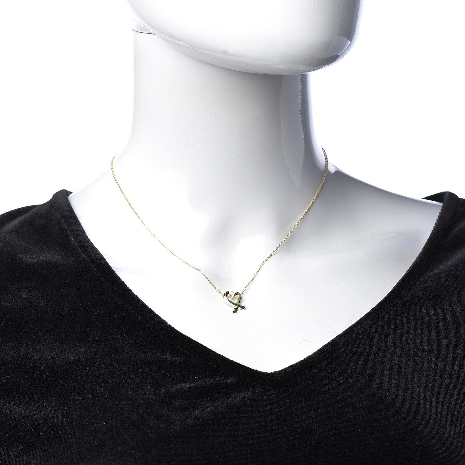 Tiffany 18K Yellow Gold Small Paloma Picasso Loving Heart Pendant Necklace 2 of 7