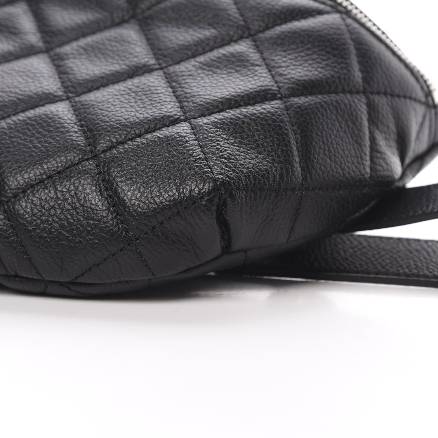 Chanel Grained Calfskin Quilted Waist Belt Bag Black 11 of 13