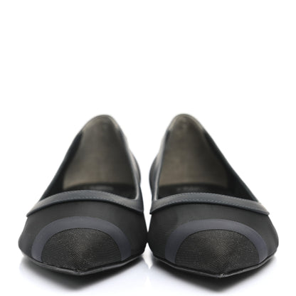 Fendi Mesh Skimmer Ballerina Flats 38.5 Navy Black 2 of 7