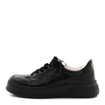 Gucci Calfskin GG Tennis Embossed Perforated Mens Interlocking G 55mm Sneakers 9 Black 1 of 9