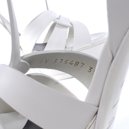 Saint Laurent Leather Tribute Platform Sandals 39 White 5 of 6
