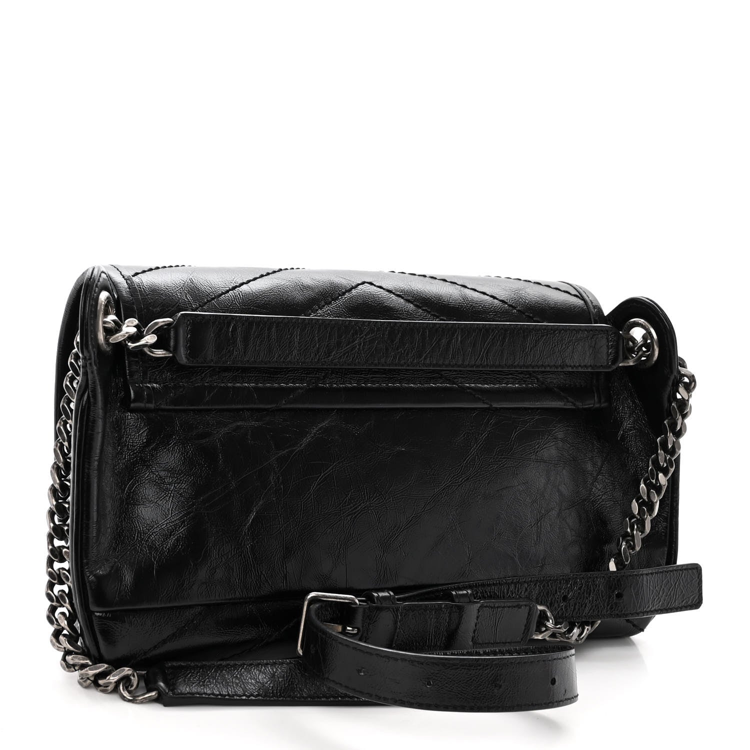 Saint Laurent Crinkled Calfskin Matelasse Monogram Niki Body Bag Black 3 of 9