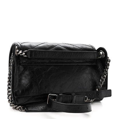 Saint Laurent Crinkled Calfskin Matelasse Monogram Niki Body Bag Black 3 of 9