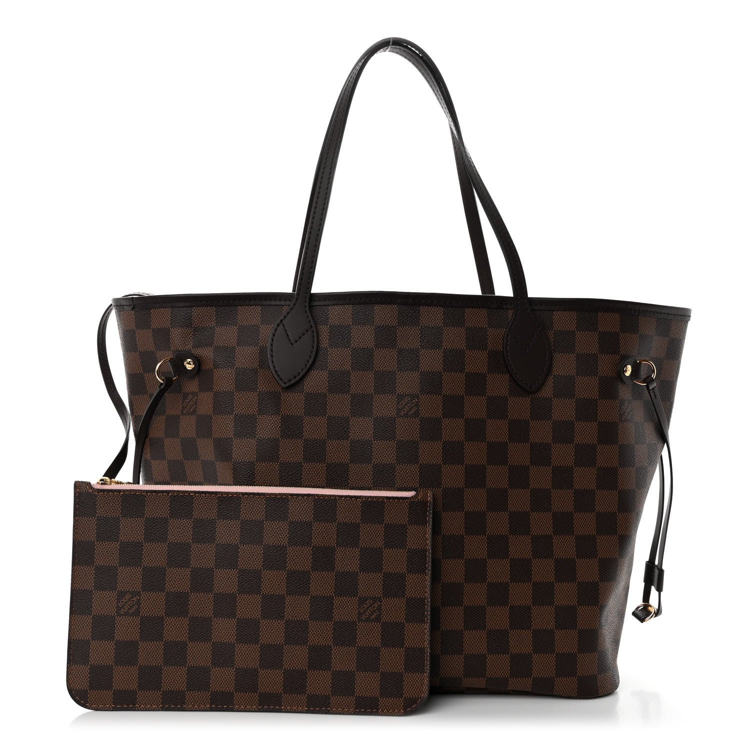 Louis Vuitton Damier Ebene Neo Neverfull MM Rose Ballerine 1 of 11