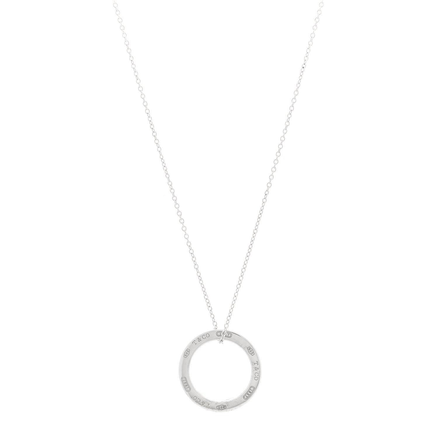 Tiffany Sterling Silver 1837 Circle Pendant Necklace 1 of 4