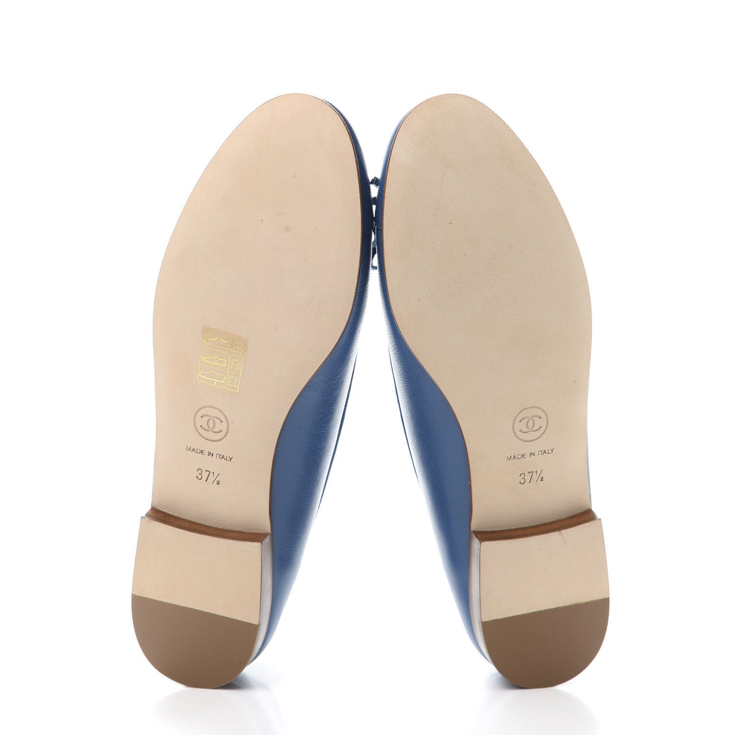 Goatskin Cap Toe CC Ballerina Flats 37.5 Blue