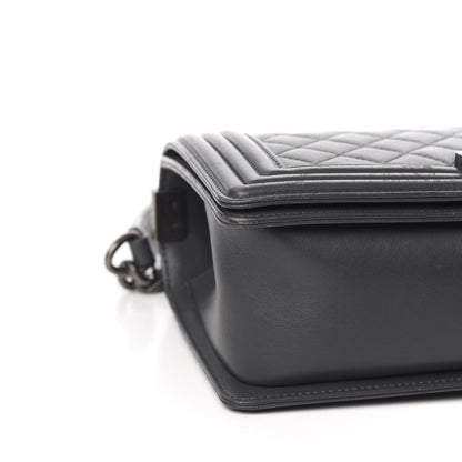 Chanel Lambskin Quilted Medium Boy Flap Dark Grey 6 of 8