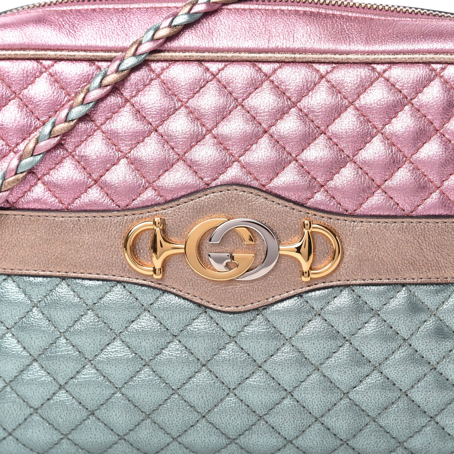 Laminated Nappa Trapuntata Small Zumi Shoulder Bag Rosa Lago Rame