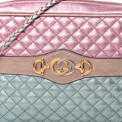 Gucci Laminated Nappa Trapuntata Small Zumi Shoulder Bag Rosa Lago Rame 10 of 10