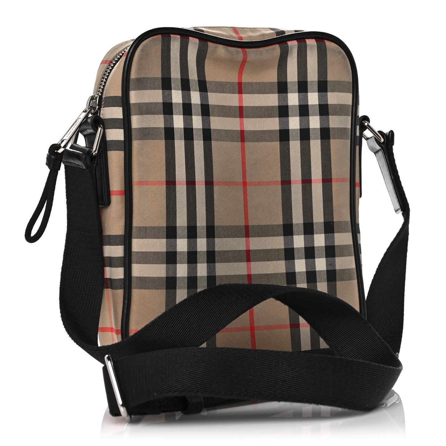 Canvas Calfskin Vintage Check Freddie Crossbody Bag Archive Beige