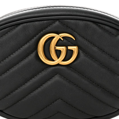 Gucci Calfskin Matelasse GG Marmont Belt Bag 85 34 Black 8 of 17