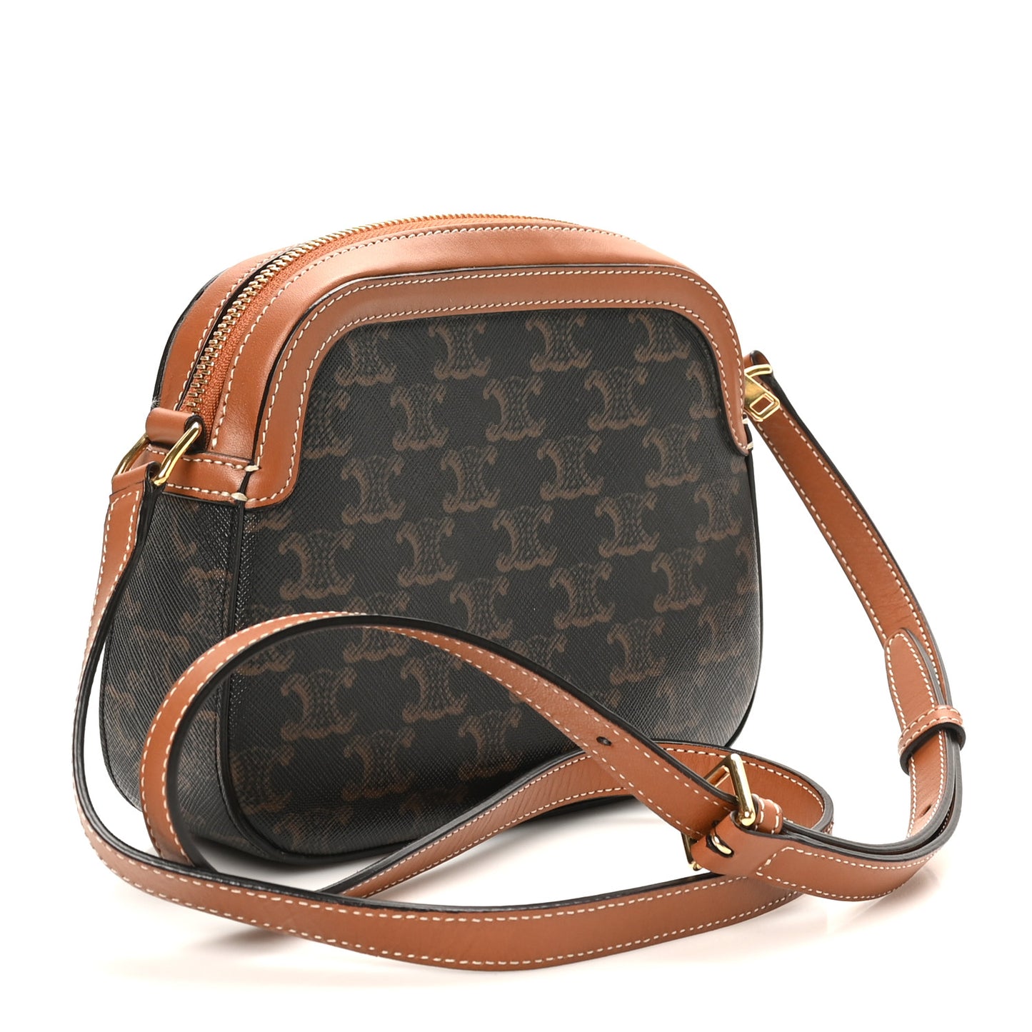 Triomphe Canvas Small Camera Bag Tan