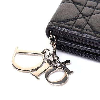 Christian Dior Lambskin Cannage Lady Dior Compact Wallet Black 12 of 12