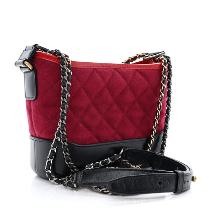 Chanel Wool Calfskin Quilted Small Gabrielle Hobo Red 3 of 10