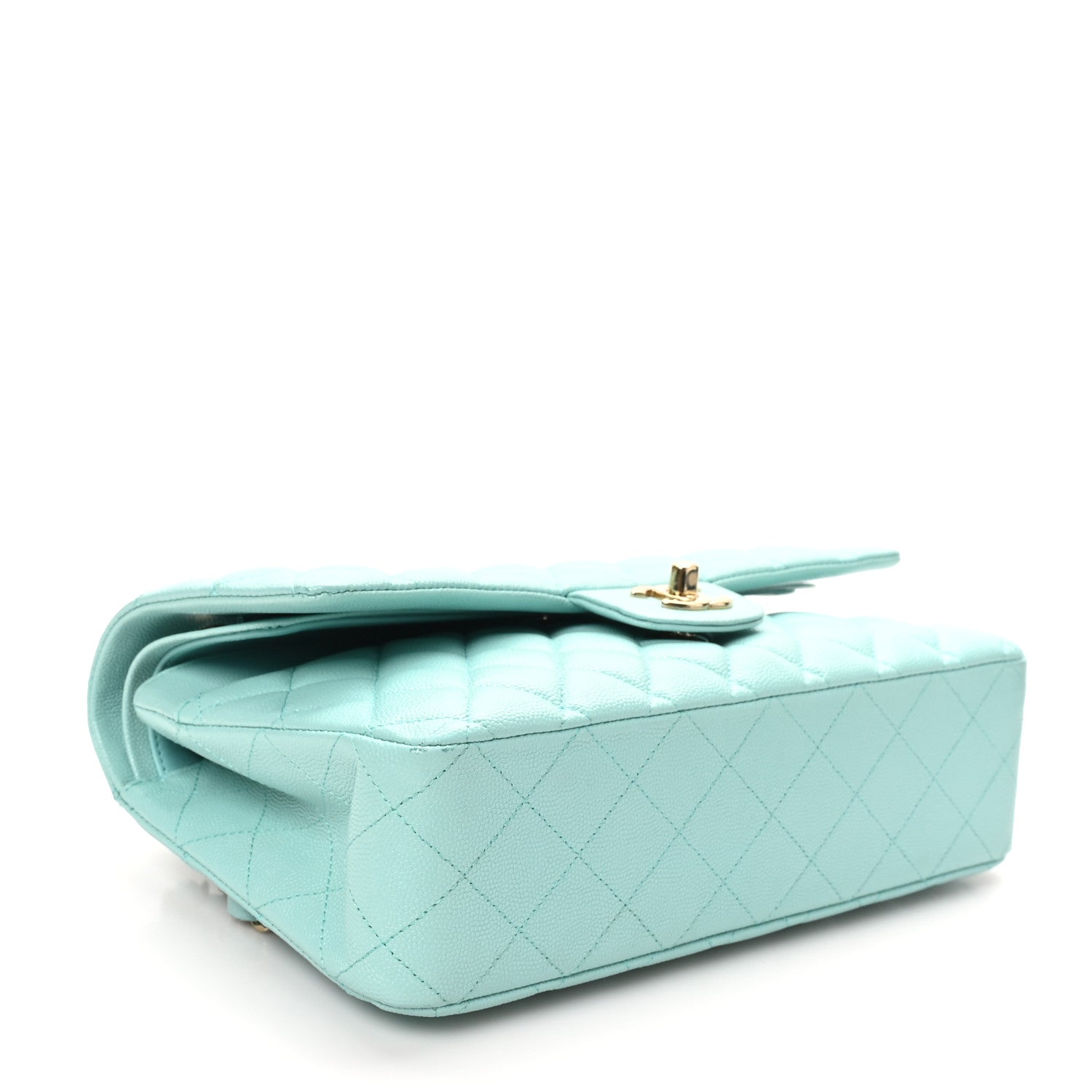 Chanel Caviar Quilted Medium Double Flap Light Blue 4 of 10