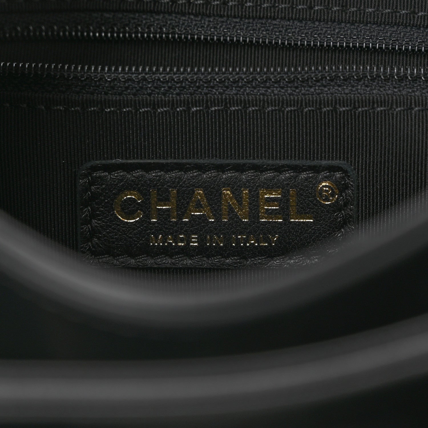 Chanel Calfskin Stitched Large Chevron Chic Shopping Bag Black 6 of 12