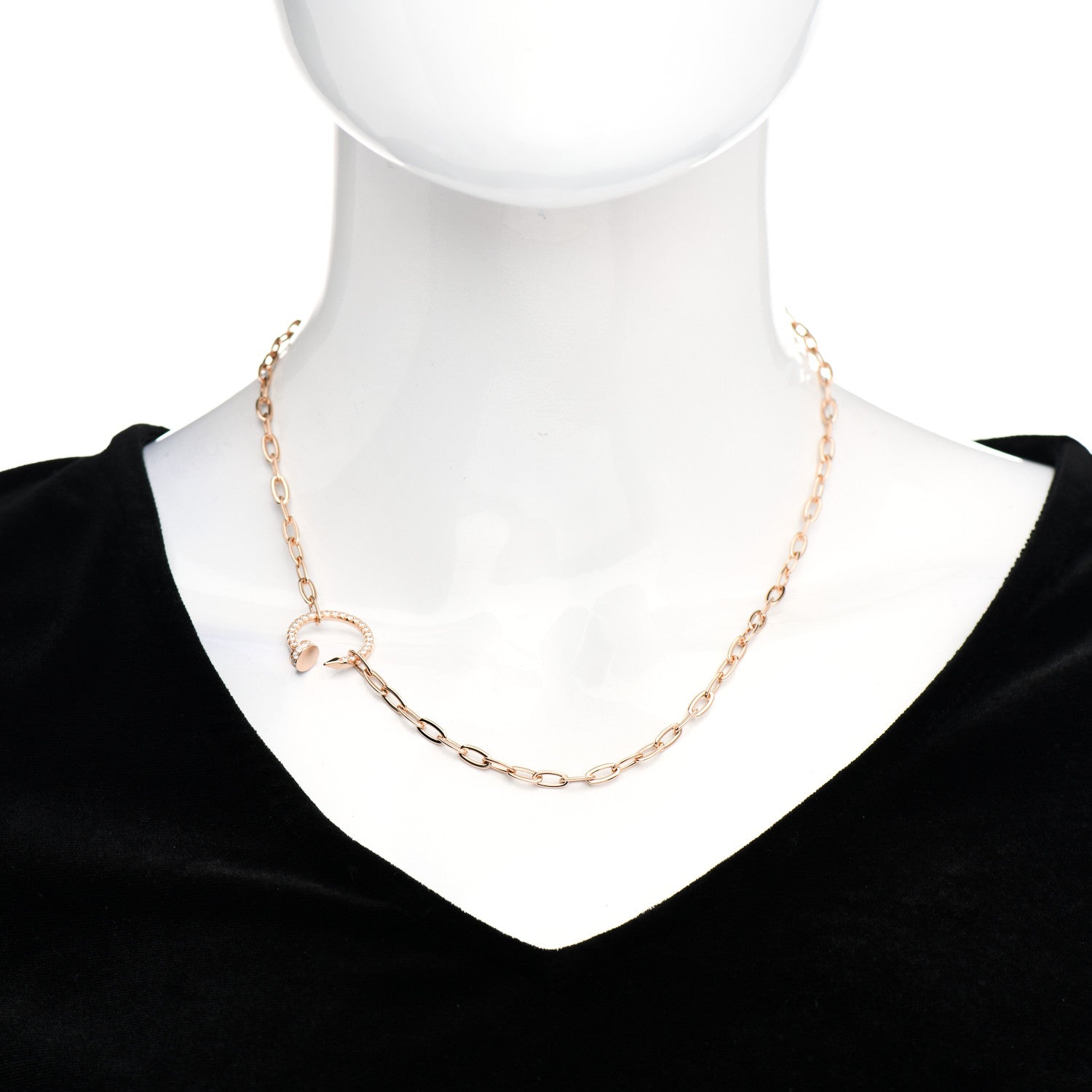 Cartier 18K Pink Gold Diamond Juste Un Clou Chain Necklace 2 of 5