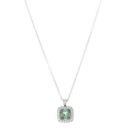 Tiffany Platinum Diamond Green Tourmaline Legacy Pendant Necklace 1 of 8