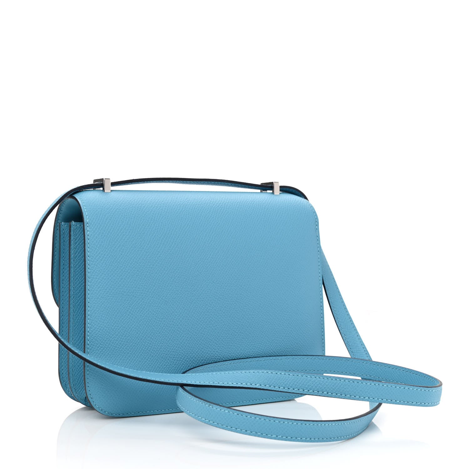 Hermes Epsom Enamel Constance 18 Bleu Du Nord Rouge De Coeur 3 of 11