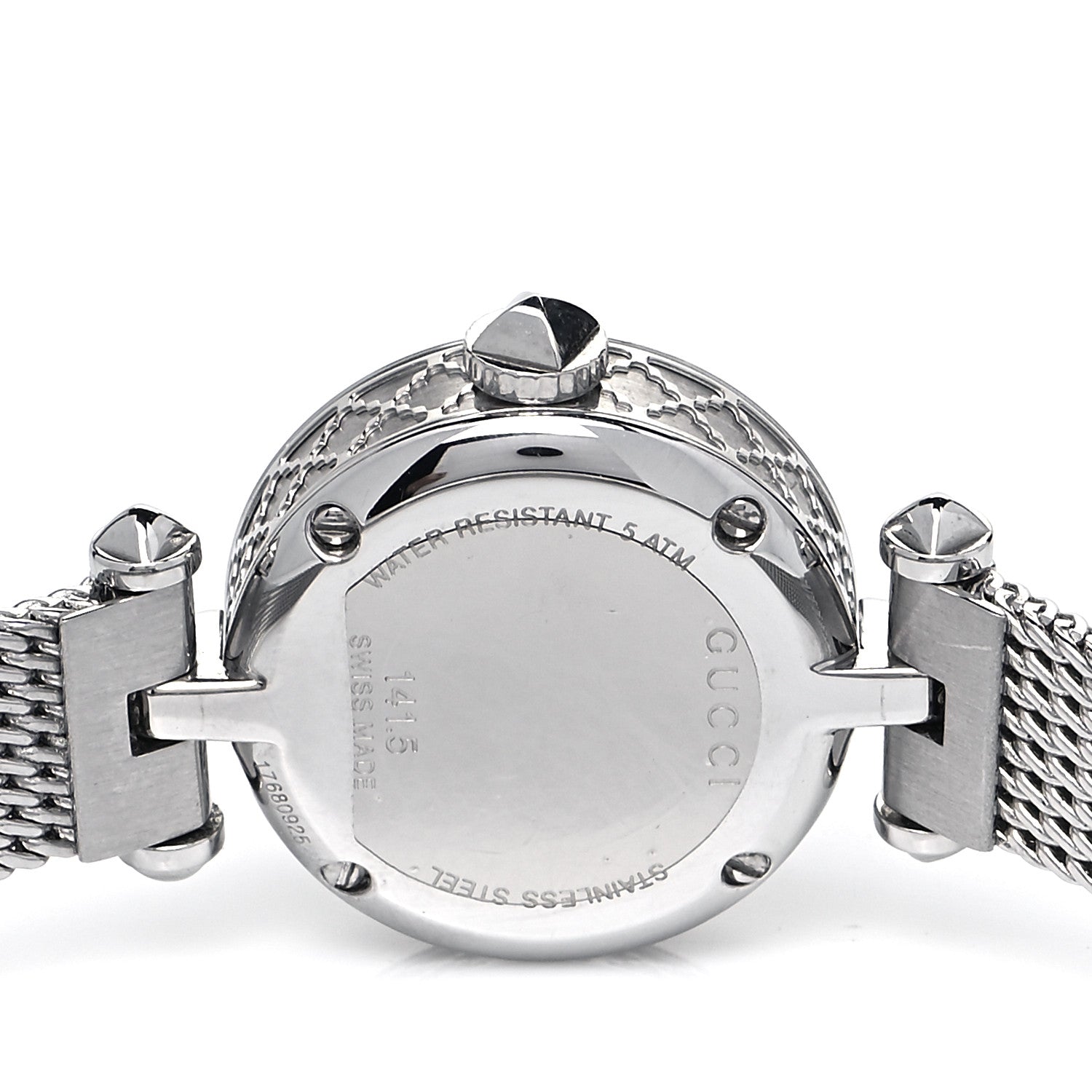 Gucci Stainless Steel Diamond Mother of Pearl 22mm Diamantissima Mesh Quartz Watch 4 of 5