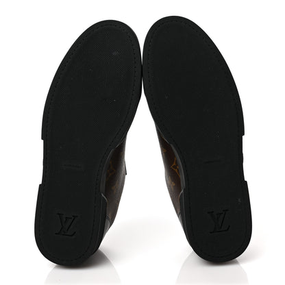Louis Vuitton Calfskin Monogram Mens Luxembourg Sneakers 6 Black 7 of 8