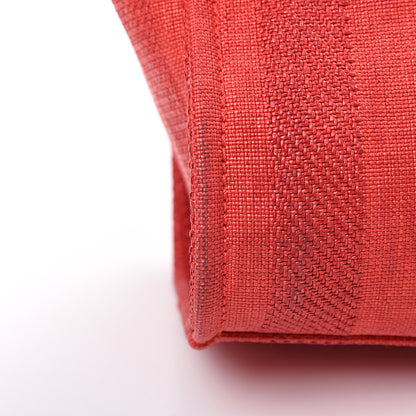 Chanel Mixed Fibers Striped Small Deauville Tote Red 14 of 15