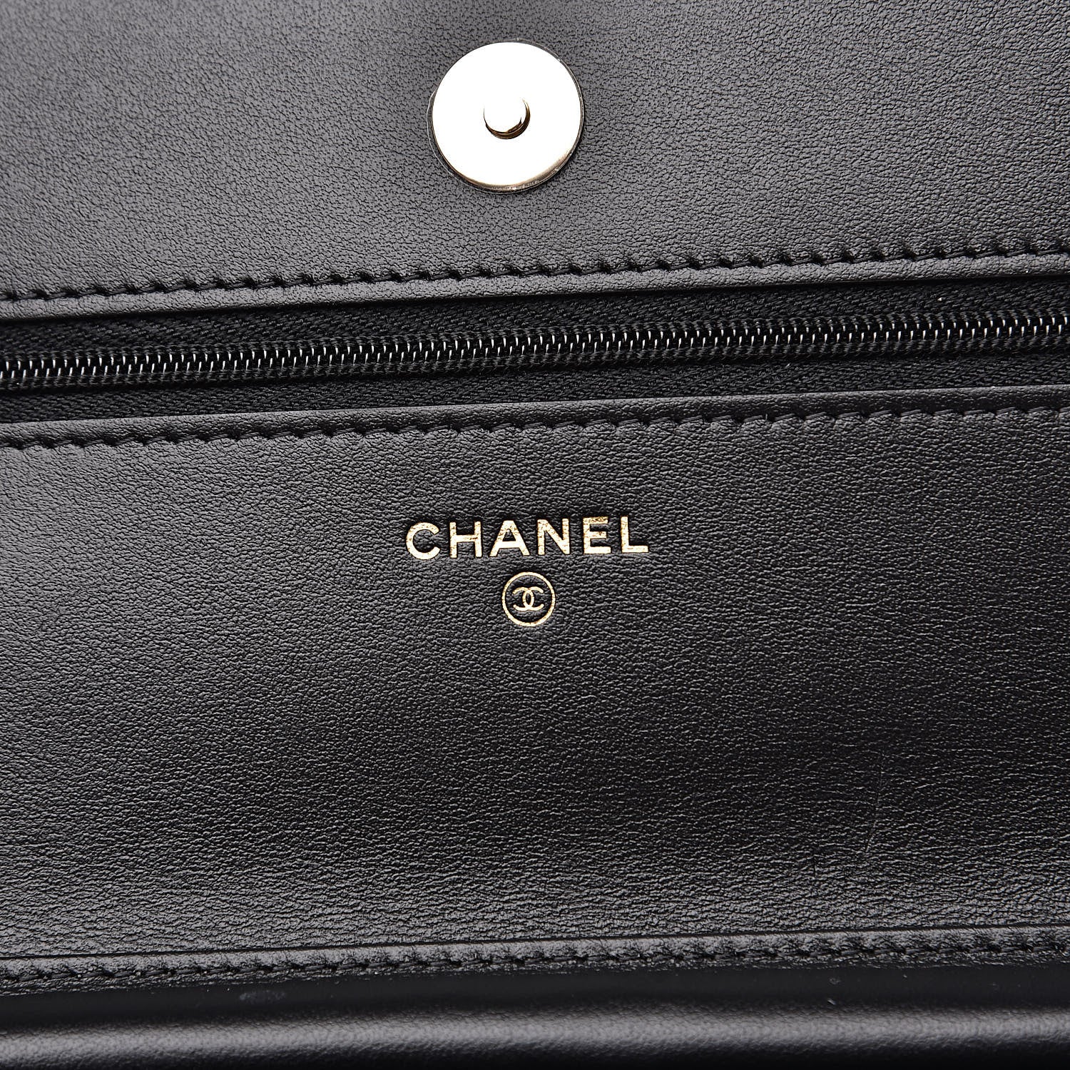 Chanel Tweed Quilted Wallet On Chain WOC Black Ecru White 6 of 11