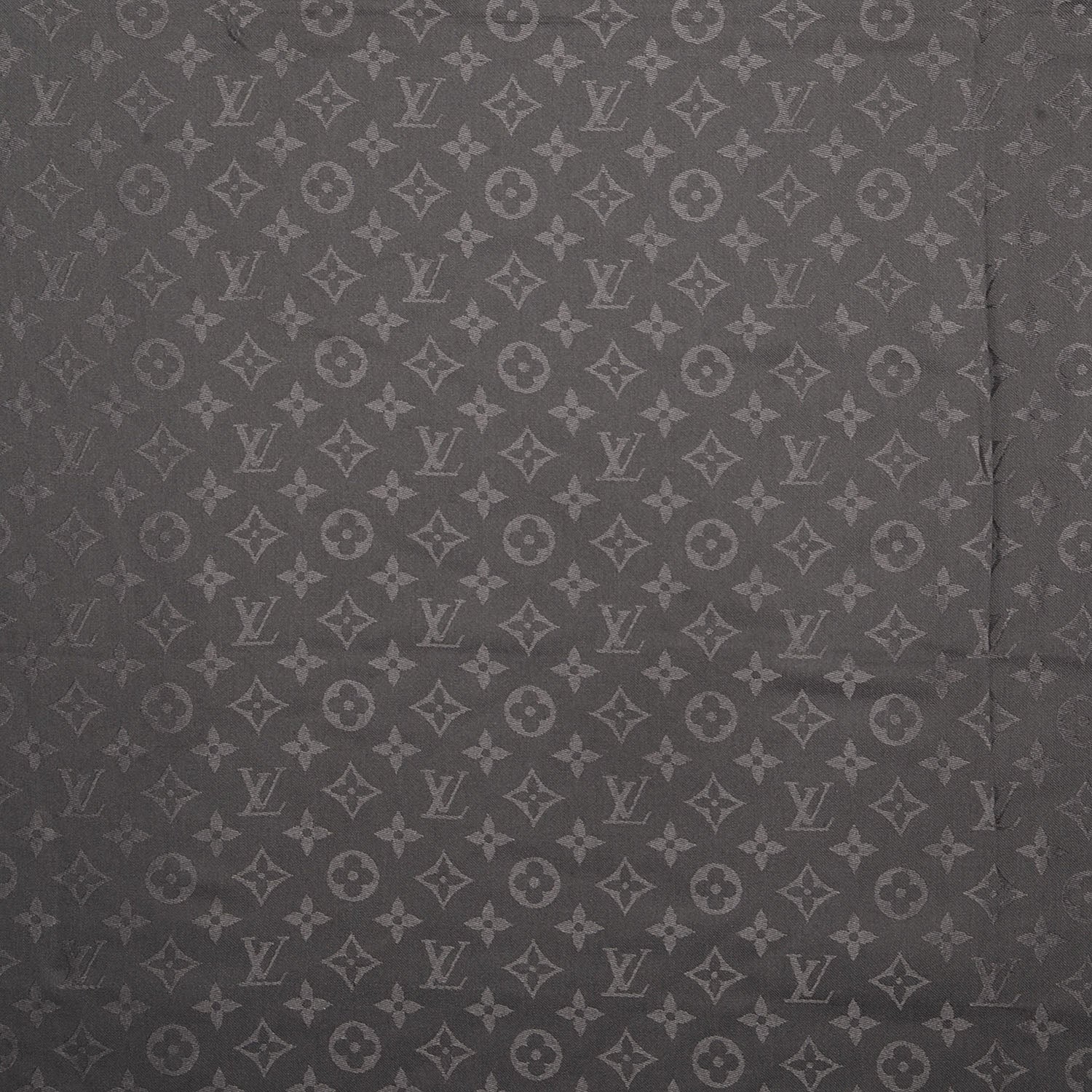 Louis Vuitton Silk Wool Monogram Shawl Charcoal Grey 1 of 4
