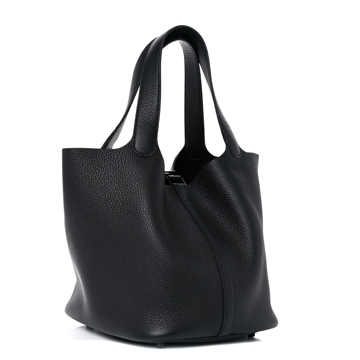 Hermes Taurillon Clemence Monochrome Picotin Lock 22 MM Black 3 of 12