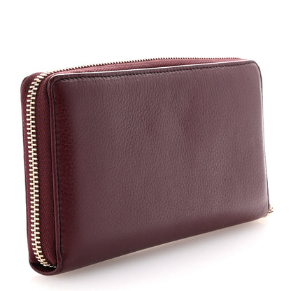 Gucci Pebbled Calfskin Soho Zip Around Wallet Classic Burgundy 3 of 8