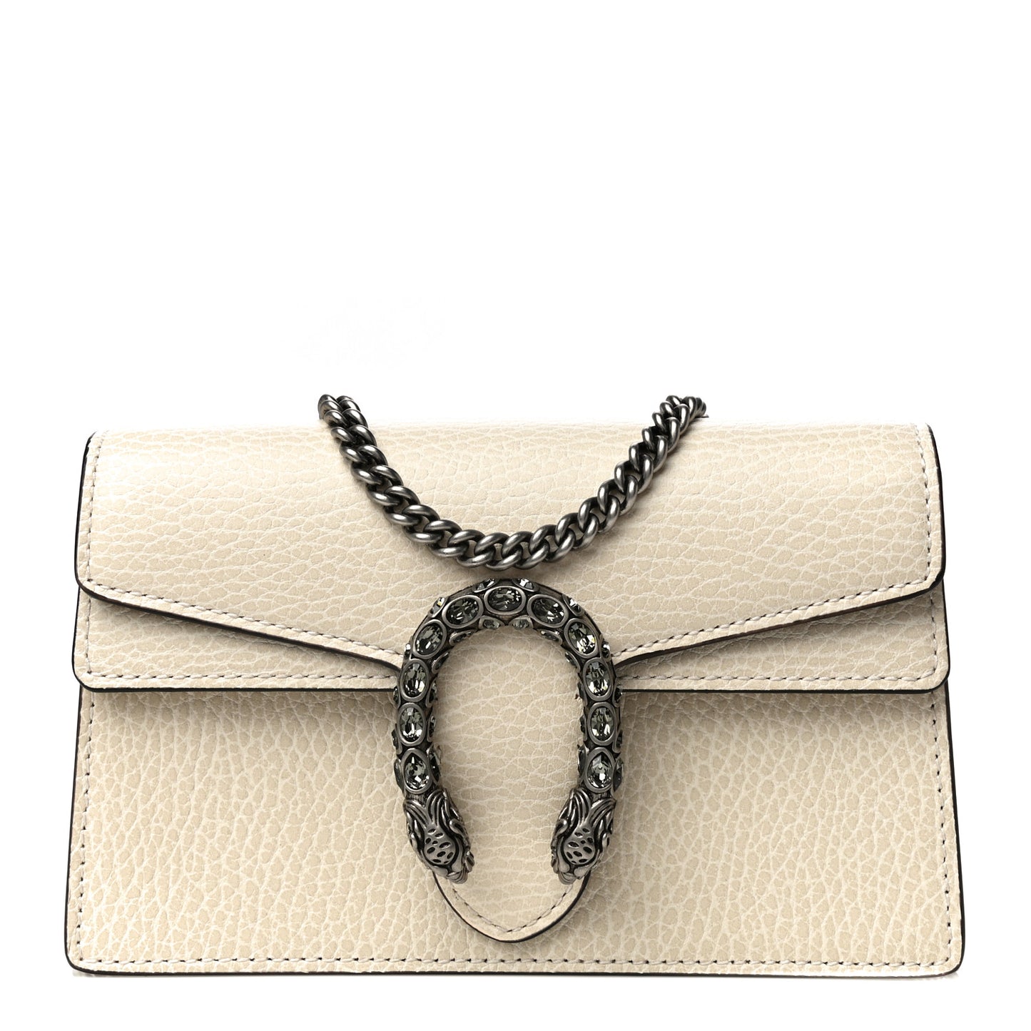 Dollar Calfskin Crystal Super Mini Dionysus Shoulder Bag Mystic White Black Diamond
